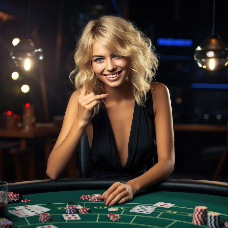 Meja Texas Poker dealer langsung di aplikasi tokewin dengan pemain dan kartu komunal